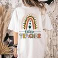 Future Teacher Boho Rainbow Leopard New Grad Student Women's Comfort Colors T-Shirt Back Print Ivory Future Teacher Boho Rainbow Leopard New Grad Student Women's Comfort Colors T-Shirt Back Print Ivory