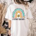 Future Teacher Cute Rainbow Leopard Teacher Outfit For Men Women Girls Kids Women's Comfort Colors T-Shirt Back Print Ivory Future Teacher Cute Rainbow Leopard Teacher Outfit For Men Women Girls Kids Women's Comfort Colors T-Shirt Back Print Ivory