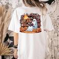 Ghost Book Reading Halloween Books Lover Teacher Women's Comfort Colors T-Shirt Back Print Ivory Ghost Book Reading Halloween Books Lover Teacher Women's Comfort Colors T-Shirt Back Print Ivory