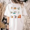 Ghost Reading Teacher Halloween Librarian Book Lover School Women's Comfort Colors T-Shirt Back Print Ivory