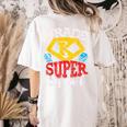Grade K Super Squad Superhero Kindergarten Teacher Team Women's Comfort Colors T-Shirt Back Print Ivory