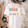 Groovy Some Call It Chaos We Call It Kindergarten Teacher Women's Comfort Colors T-Shirt Back Print Ivory