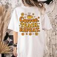 Groovy Coffee Teach Repeat Retro Teacher Women's Comfort Colors T-Shirt Back Print Ivory Groovy Coffee Teach Repeat Retro Teacher Women's Comfort Colors T-Shirt Back Print Ivory