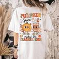 Groovy Pumpkin Spice Makes Teacher Nice Fall Thanksgiving Women's Comfort Colors T-Shirt Back Print Ivory Groovy Pumpkin Spice Makes Teacher Nice Fall Thanksgiving Women's Comfort Colors T-Shirt Back Print Ivory
