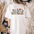 Groovy Tiny Human Tamer Floral Kindergarten Teacher Women's Comfort Colors T-Shirt Back Print Ivory