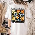 Growth Not Perfection Abstract Florals SPED Teacher Women's Comfort Colors T-Shirt Back Print Ivory