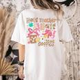 Half Teacher Half Iced Coffee Back To School Women's Comfort Colors T-Shirt Back Print Ivory Half Teacher Half Iced Coffee Back To School Women's Comfort Colors T-Shirt Back Print Ivory