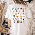 Halloween Alphabet ABCs Learning Kindergarten Teacher Men Women Kids Women's Comfort Colors T-Shirt Back Print Ivory
