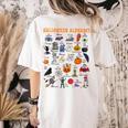 Halloween Alphabet ABCs Learning Kindergarten Teacher Women's Comfort Colors T-Shirt Back Print Ivory Halloween Alphabet ABCs Learning Kindergarten Teacher Women's Comfort Colors T-Shirt Back Print Ivory