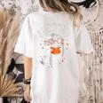 Halloween Cute Ghost Book Reading Teacher Women's Comfort Colors T-Shirt Back Print Ivory Halloween Cute Ghost Book Reading Teacher Women's Comfort Colors T-Shirt Back Print Ivory
