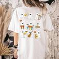 Halloween Ghost Playing Musical Instruments Music Teacher Women's Comfort Colors T-Shirt Back Print Ivory Halloween Ghost Playing Musical Instruments Music Teacher Women's Comfort Colors T-Shirt Back Print Ivory