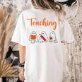 Halloween Ghost Teachers Teaching My Boos Costume Women Men Women's Comfort Colors T-Shirt Back Print Ivory