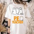 Halloween PE Teacher Shirt Can't Scare Me Women's Comfort Colors T-Shirt Back Print Ivory