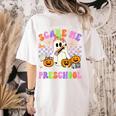Halloween Teacher You Can't Scare Me I Teach Preschool Women's Comfort Colors T-Shirt Back Print Ivory