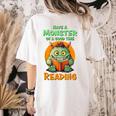 Halloween Teacher Librarian Monster Reading Books Men Women Kids Women's Comfort Colors T-Shirt Back Print Ivory Halloween Teacher Librarian Monster Reading Books Men Women Kids Women's Comfort Colors T-Shirt Back Print Ivory