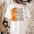 Halloween Teacher Shirt I Teach The Cutest Pumpkins In Patch Men Women Kids Women's Comfort Colors T-Shirt Back Print Ivory