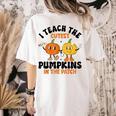 Halloween Teacher I Teach The Cutest Pumpkins In The Patch Women's Comfort Colors T-Shirt Back Print Ivory