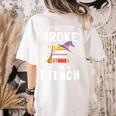 Halloween Teacher Tee My Broom Broke So Now I Teach Women's Comfort Colors T-Shirt Back Print Ivory