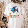Happy First Day Of School Fish Rainbows Teacher Be Kind Women's Comfort Colors T-Shirt Back Print Ivory