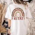 Happy Fri-Yay Friday Lovers Fun Teacher Leopard Rainbow Men Women Girls Kids Women's Comfort Colors T-Shirt Back Print Ivory Happy Fri-Yay Friday Lovers Fun Teacher Leopard Rainbow Men Women Girls Kids Women's Comfort Colors T-Shirt Back Print Ivory