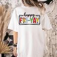 Happy Fri-Yay Friday Lovers Teacher Fri Yay Weekend Women's Comfort Colors T-Shirt Back Print Ivory