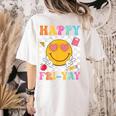 Happy Fri-Yay Groovy Teacher Friday Weekend Fri Yay Women's Comfort Colors T-Shirt Back Print Ivory Happy Fri-Yay Groovy Teacher Friday Weekend Fri Yay Women's Comfort Colors T-Shirt Back Print Ivory