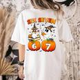 Haunted By 67 Boo Ghost Pumpkin Halloween Teacher Women's Comfort Colors T-Shirt Back Print Ivory