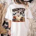 Haunted By 67 Teacher Ghost Pumpkin Halloween Costum Women's Comfort Colors T-Shirt Back Print Ivory