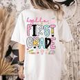Hello First Grade Teacher Coquette Pencil Bow Back To School Women's Comfort Colors T-Shirt Back Print Ivory Hello First Grade Teacher Coquette Pencil Bow Back To School Women's Comfort Colors T-Shirt Back Print Ivory