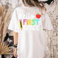 Hello First Grade Team 1st Grade Back To School Teacher Kids Women's Comfort Colors T-Shirt Back Print Ivory