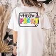 Hello Pre-K Team Preschool Teacher Kids Back To School Women's Comfort Colors T-Shirt Back Print Ivory Hello Pre-K Team Preschool Teacher Kids Back To School Women's Comfort Colors T-Shirt Back Print Ivory