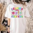 Helping Little Minds Grow Teacher Life Back To School Women's Comfort Colors T-Shirt Back Print Ivory