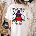 Hocus Pocus Everybody Focus Halloween Teacher For Men Women Women's Comfort Colors T-Shirt Back Print Ivory Hocus Pocus Everybody Focus Halloween Teacher For Men Women Women's Comfort Colors T-Shirt Back Print Ivory