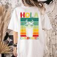 Hola Estudiantes Spanish Teacher Back To School 2025 Women's Comfort Colors T-Shirt Back Print Ivory