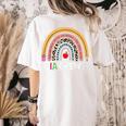 IA Crew Instructional Assistant Rainbow Teachers Aide Women's Comfort Colors T-Shirt Back Print Ivory