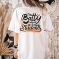 I'm Batty About My Students Watercolor Bat Teacher Halloween Women's Comfort Colors T-Shirt Back Print Ivory