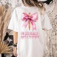 I'm Literally Just a Teacher Pencil Coquette Bow School Women's Comfort Colors T-Shirt Back Print Ivory I'm Literally Just a Teacher Pencil Coquette Bow School Women's Comfort Colors T-Shirt Back Print Ivory