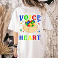 I Am Their Voice They Are My Heart Autism Awareness Teacher Women's Comfort Colors T-Shirt Back Print Ivory