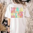 It's Beautiful Day For Learning Retro Teacher Students Women Women's Comfort Colors T-Shirt Back Print Ivory