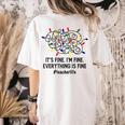 It's Fine I'm Fine Christmas Lights Teacher Xmas Women's Comfort Colors T-Shirt Back Print Ivory It's Fine I'm Fine Christmas Lights Teacher Xmas Women's Comfort Colors T-Shirt Back Print Ivory