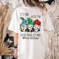 It's Fine We'Re Fine Gnome Pre-K Teacher Christmas Light For Men Women Women's Comfort Colors T-Shirt Back Print Ivory