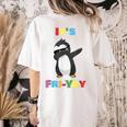 It's Fri-Yay Dabbing Penguin Friday Weekend Teacher Student Women's Comfort Colors T-Shirt Back Print Ivory It's Fri-Yay Dabbing Penguin Friday Weekend Teacher Student Women's Comfort Colors T-Shirt Back Print Ivory