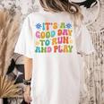 Its A Good Day To Run And Play PE Teacher Physical Education Women's Comfort Colors T-Shirt Back Print Ivory