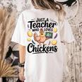 Just a Teacher Who Loves Chickens Chicken Farm Animal Lover Women's Comfort Colors T-Shirt Back Print Ivory Just a Teacher Who Loves Chickens Chicken Farm Animal Lover Women's Comfort Colors T-Shirt Back Print Ivory