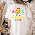 Kindergarten ABCD Rocks Teacher Student Back To School Women's Comfort Colors T-Shirt Back Print Ivory