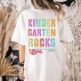 KINDERGARTEN ROCKS Teacher Crew Rock Star Kinder Team Women's Comfort Colors T-Shirt Back Print Ivory KINDERGARTEN ROCKS Teacher Crew Rock Star Kinder Team Women's Comfort Colors T-Shirt Back Print Ivory
