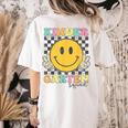 Kindergarten Squad Smile Face Teachers Kids Back To School Women's Comfort Colors T-Shirt Back Print Ivory Kindergarten Squad Smile Face Teachers Kids Back To School Women's Comfort Colors T-Shirt Back Print Ivory