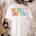 Kindergarten Squad Team Crew Teacher Back To School Women's Comfort Colors T-Shirt Back Print Ivory Kindergarten Squad Team Crew Teacher Back To School Women's Comfort Colors T-Shirt Back Print Ivory