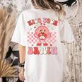 Kiss Your Brain Valentines Test Day Teacher Squad Kids Women's Comfort Colors T-Shirt Back Print Ivory