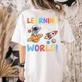 Learning Is Out Of This World Space Back To School Teacher Women's Comfort Colors T-Shirt Back Print Ivory
